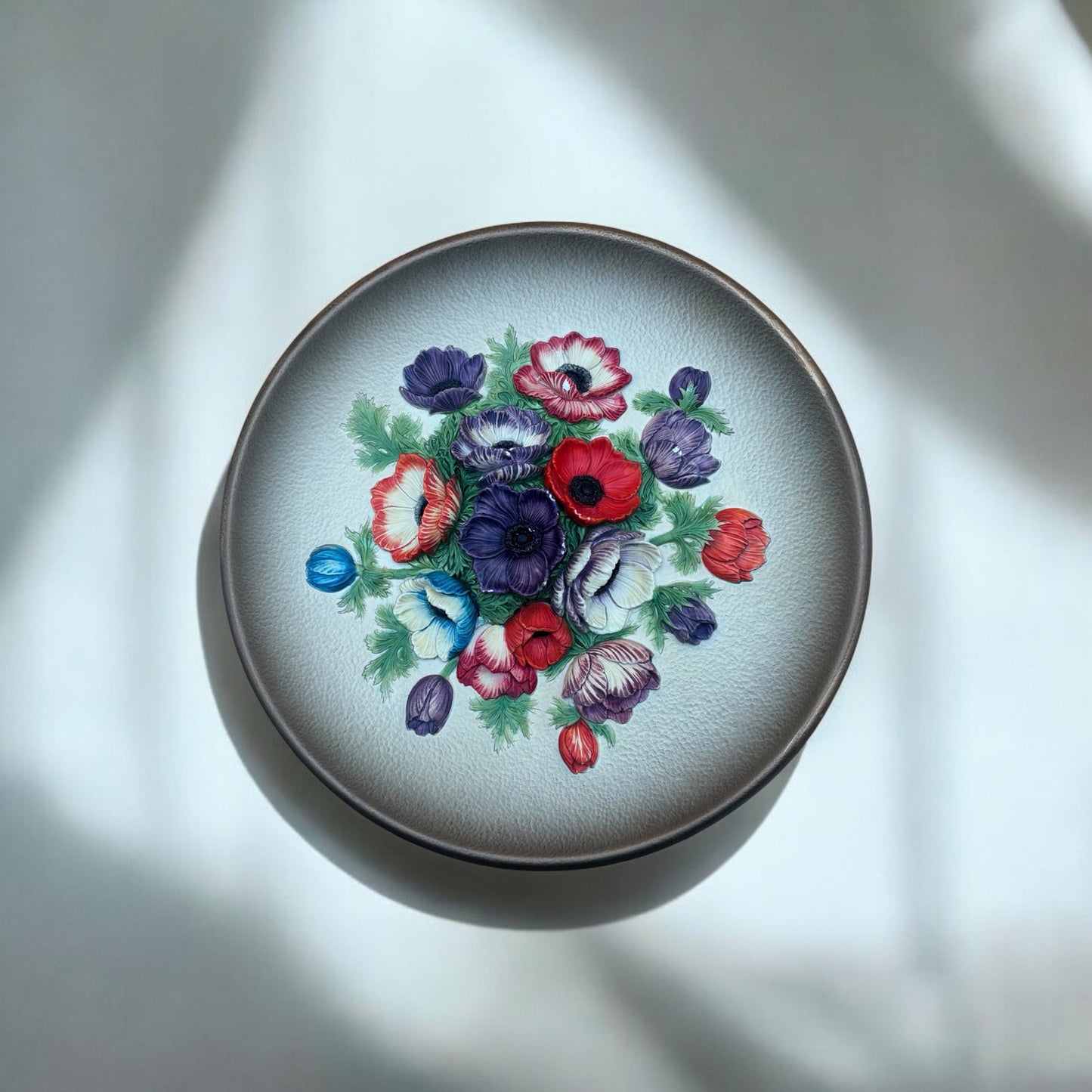 Vintage 1959 Bossons Congleton England Anemone Wall Plaque