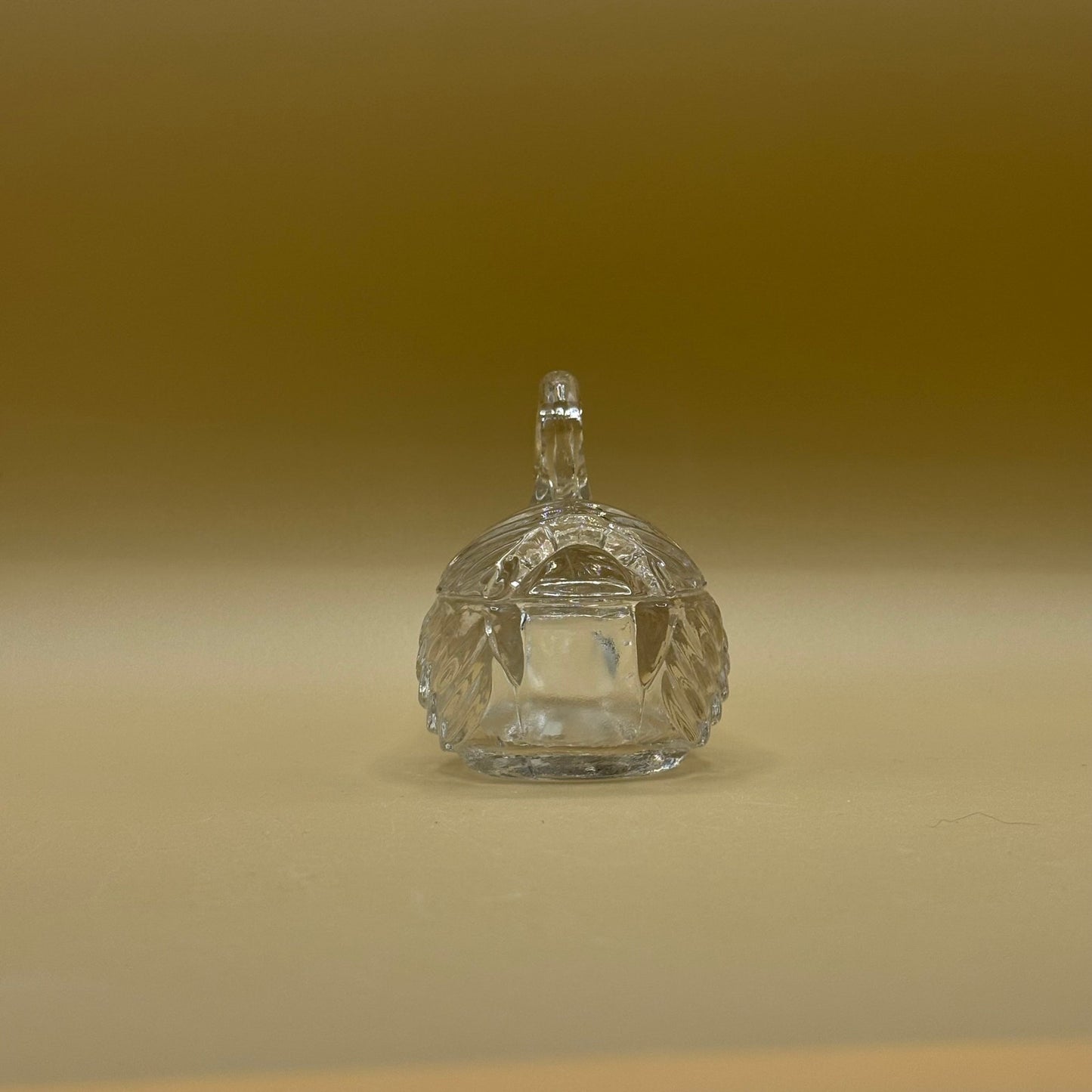Crystal Swan Trinket Dish with Lid - Clear Glass Box