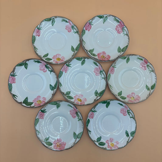 Set of 9 Franciscan Earthenware Replacement Plates - Desert Rose Pattern