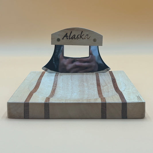 Vintage Alaska Ulu Knife Cutting Board - Traditional Kitchen Tool