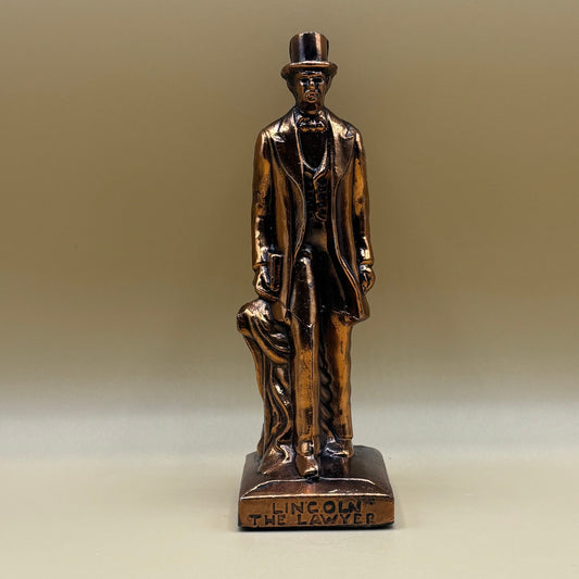 1940s L.A. Fleck "Lincoln the Lawyer" Copper Color Sculpture