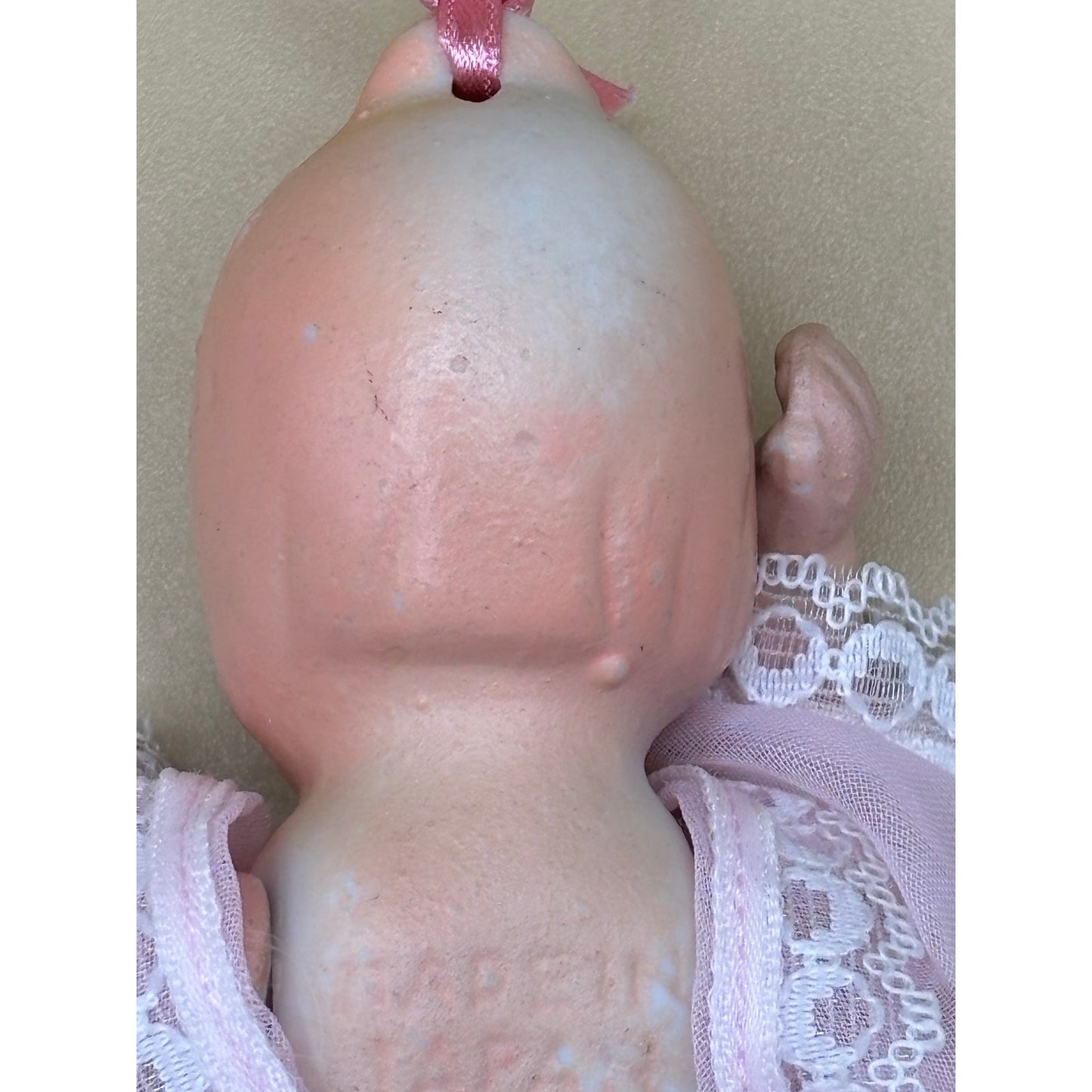 Fragile Doll with Movable Parts 6.5" - Made in Japan, Pink Dress with Bow Ornament