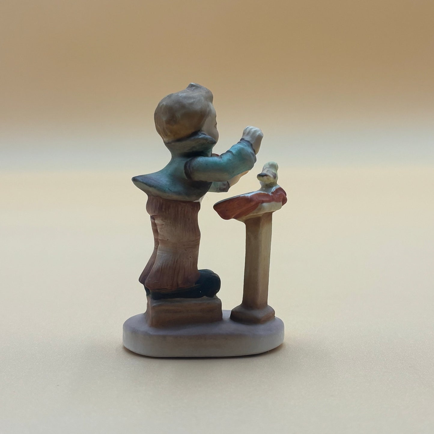 Vintage Boy Conductor with Bird Figurine - Made in Japan