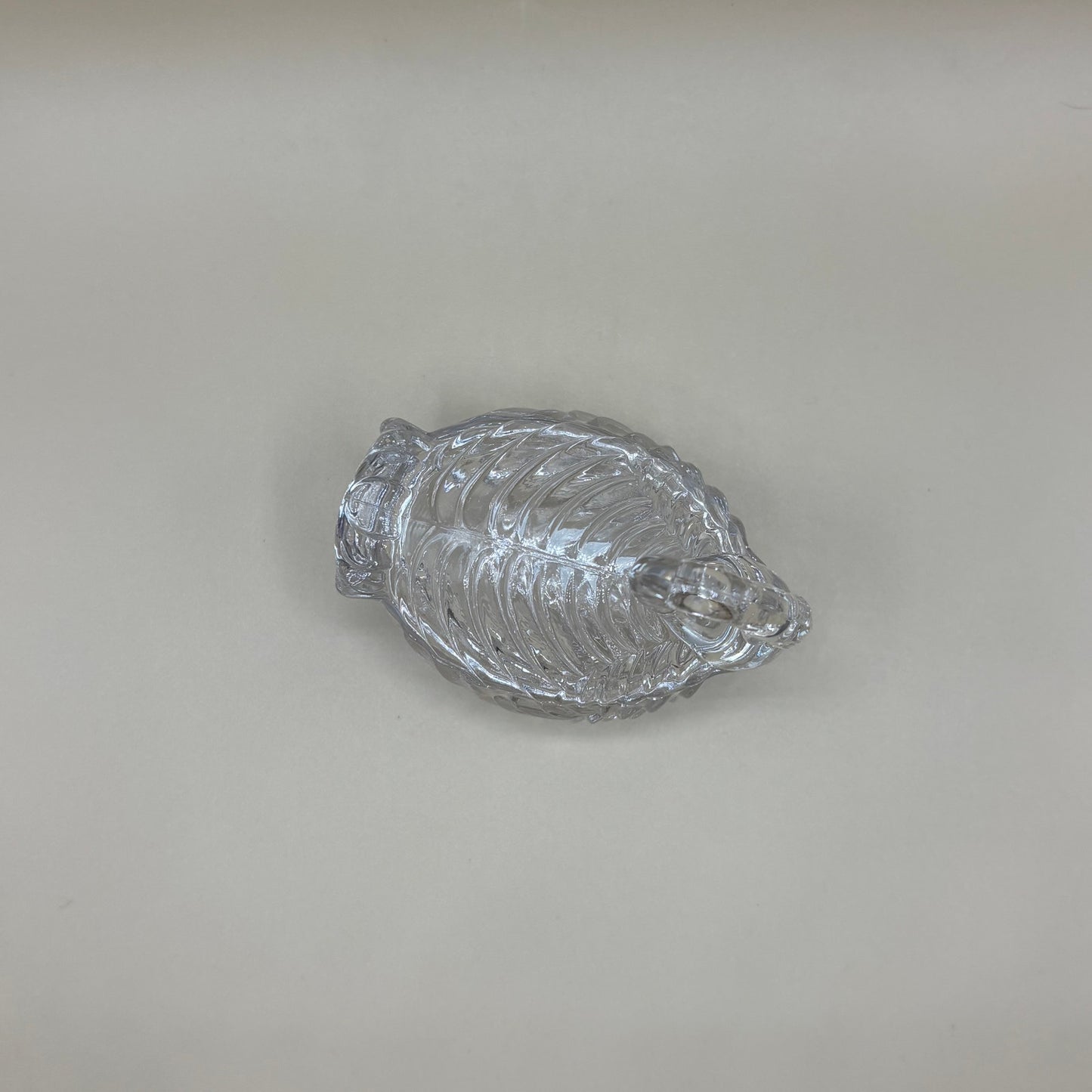 Crystal Swan Trinket Dish with Lid - Clear Glass Box