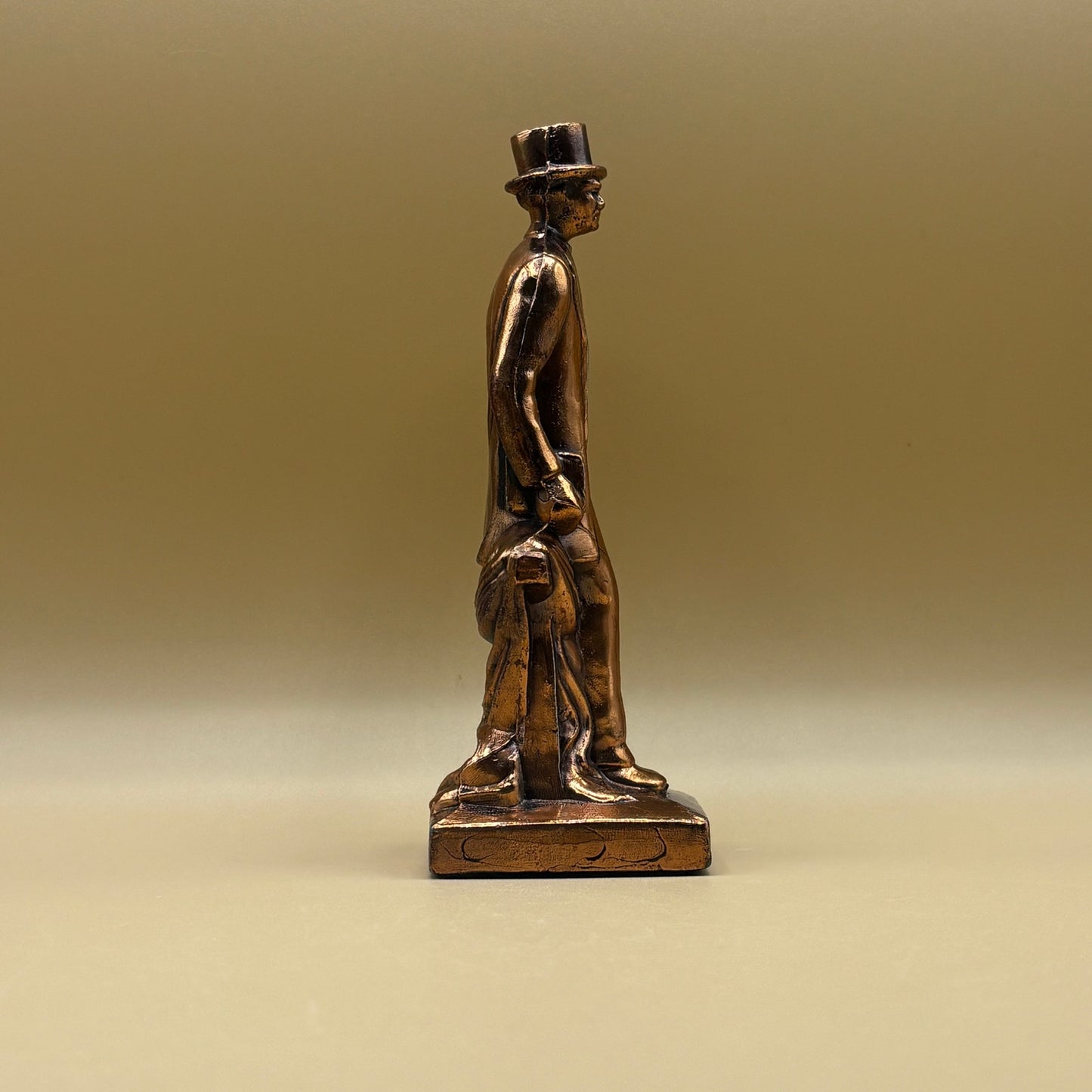 1940s L.A. Fleck "Lincoln the Lawyer" Copper Color Sculpture