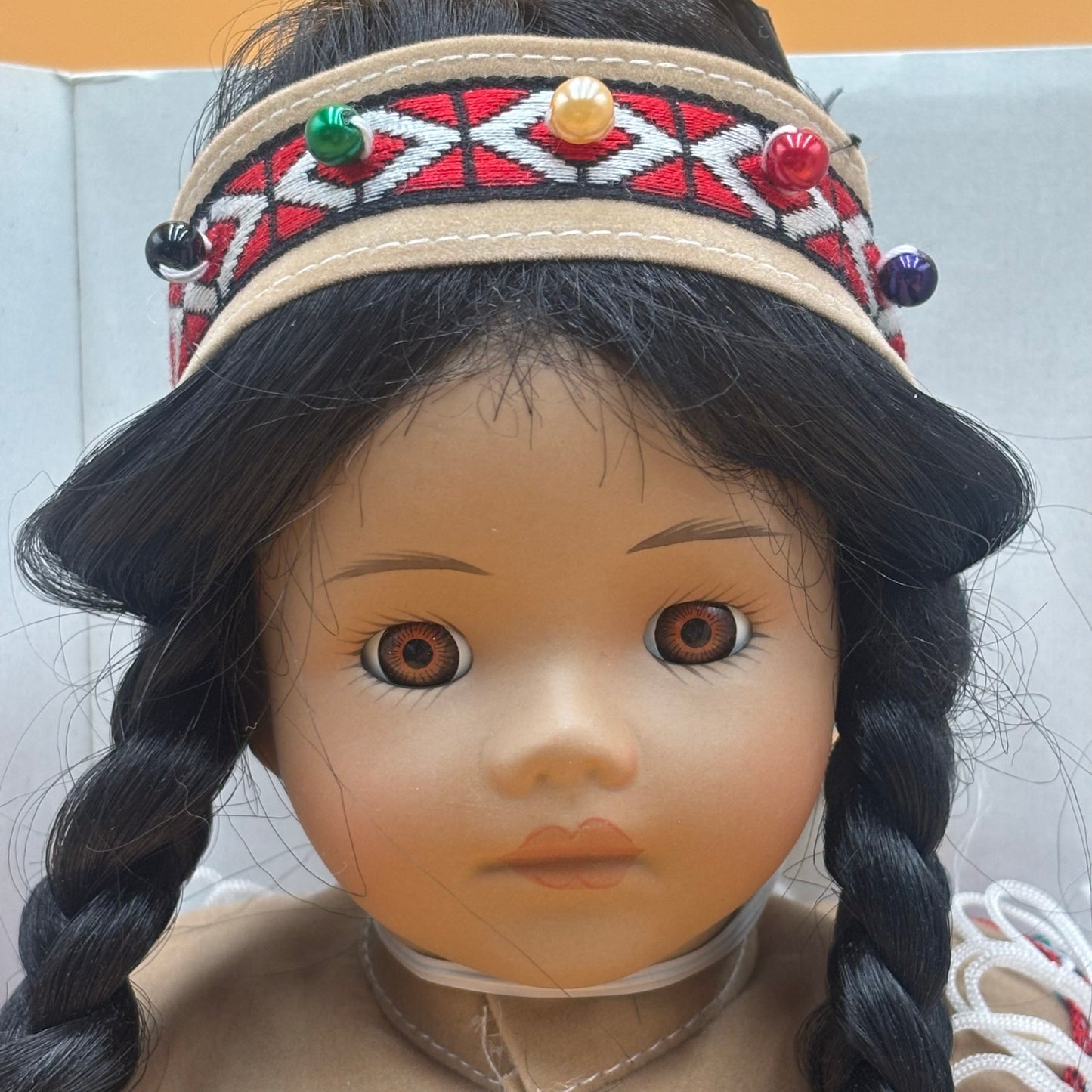 Collectible Porcelain Native American Doll 16" in Original Box