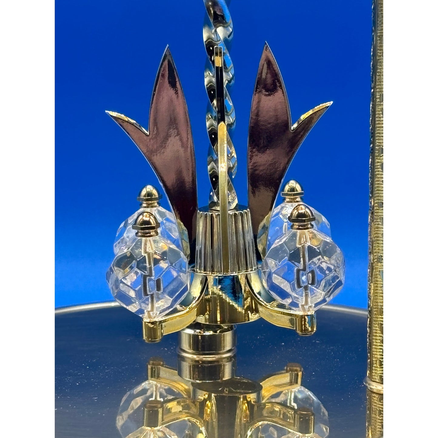 Franz Hermle Glass Dome VTG Concordia Quartz Clock Moon Phase Made in Germany
