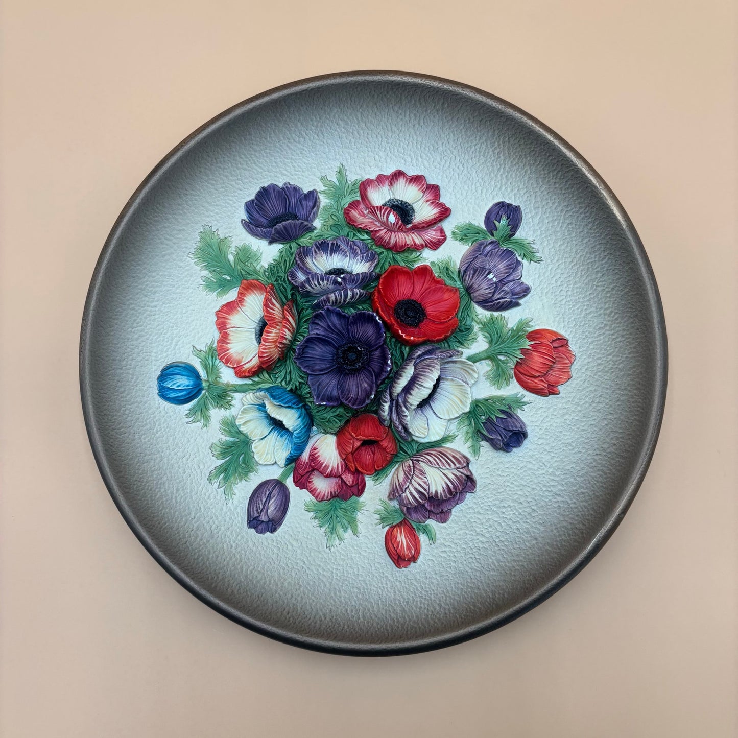 Vintage 1959 Bossons Congleton England Anemone Wall Plaque