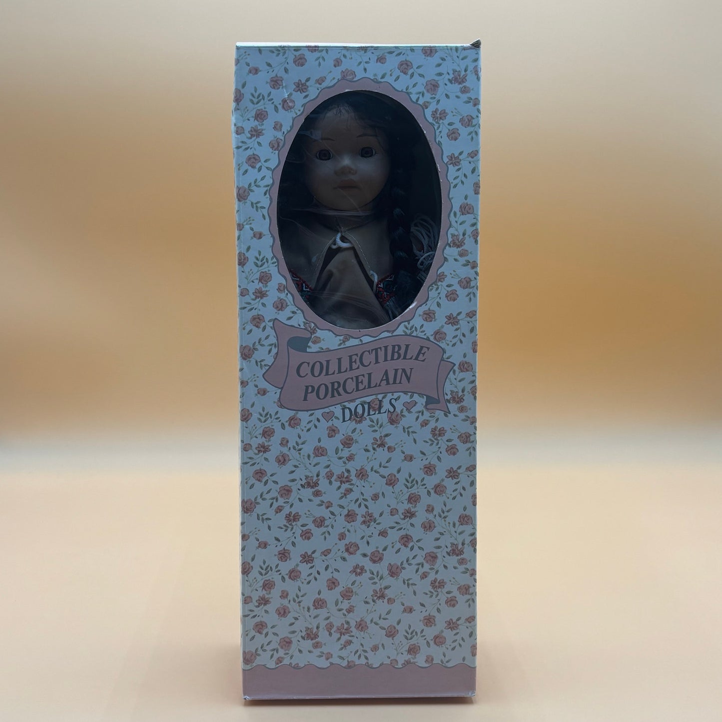Collectible Porcelain Native American Doll 16" in Original Box