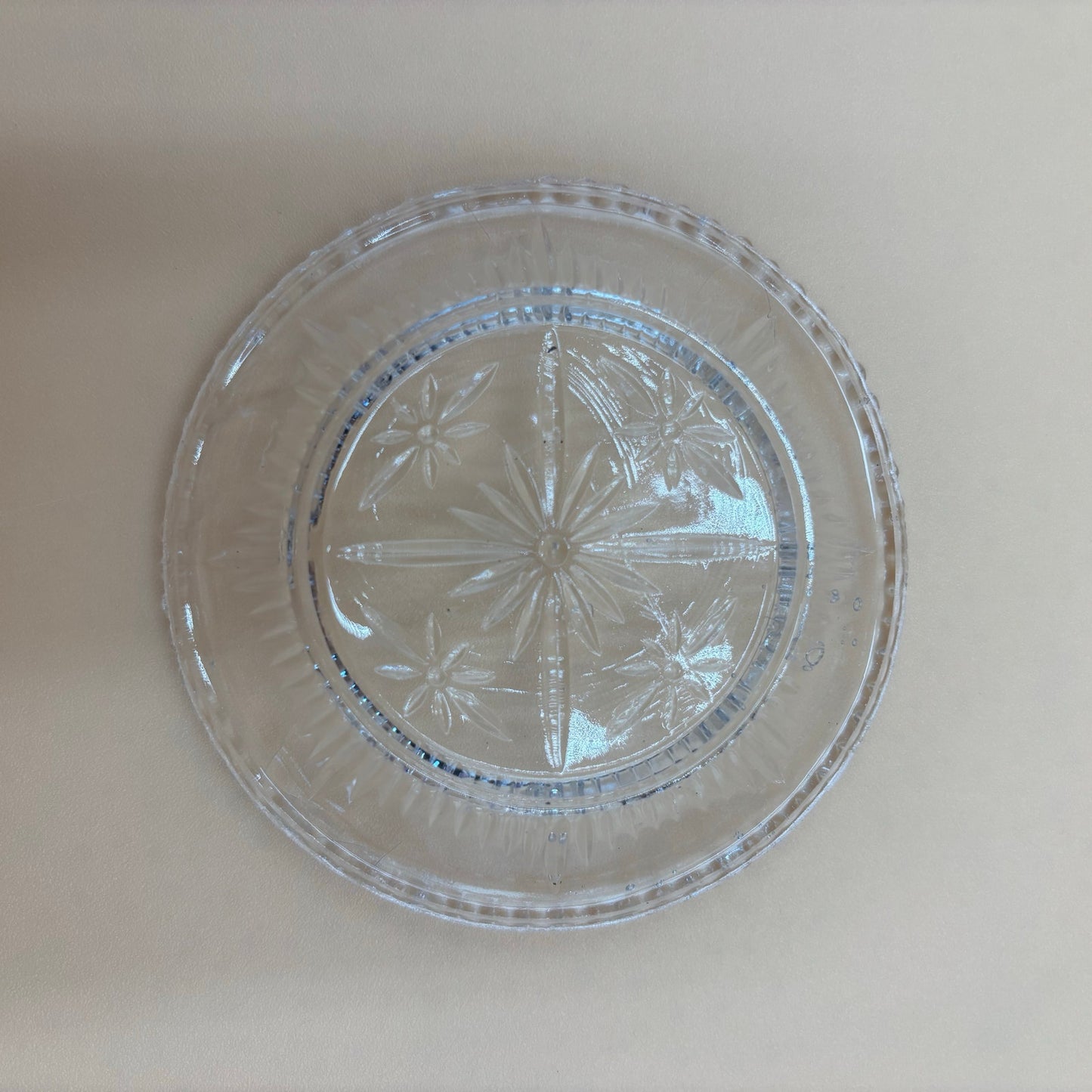 Vintage Pressed Glass Trinket Dishes - Set of 3 - Mixed Patterns