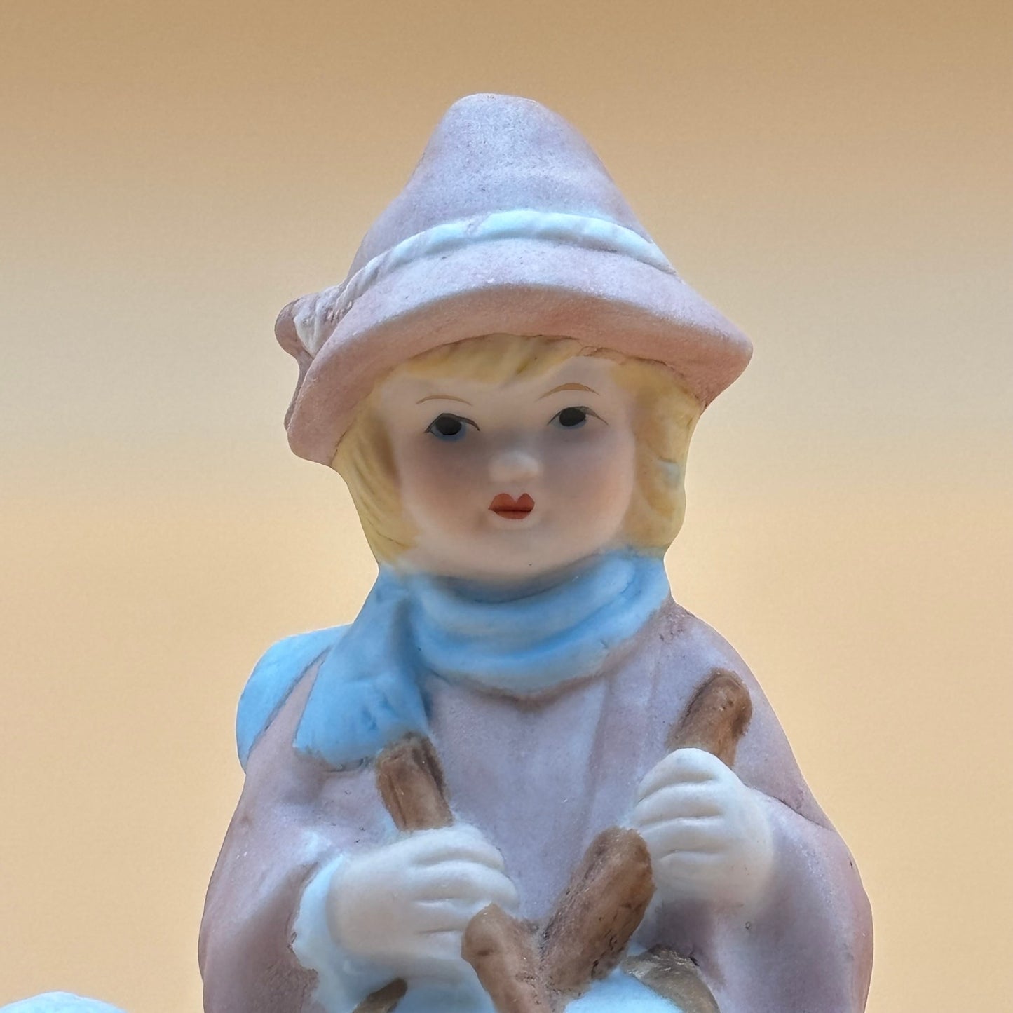 Vintage Ceramic "Little Drummer Boy" Musical Figurine with Lambs