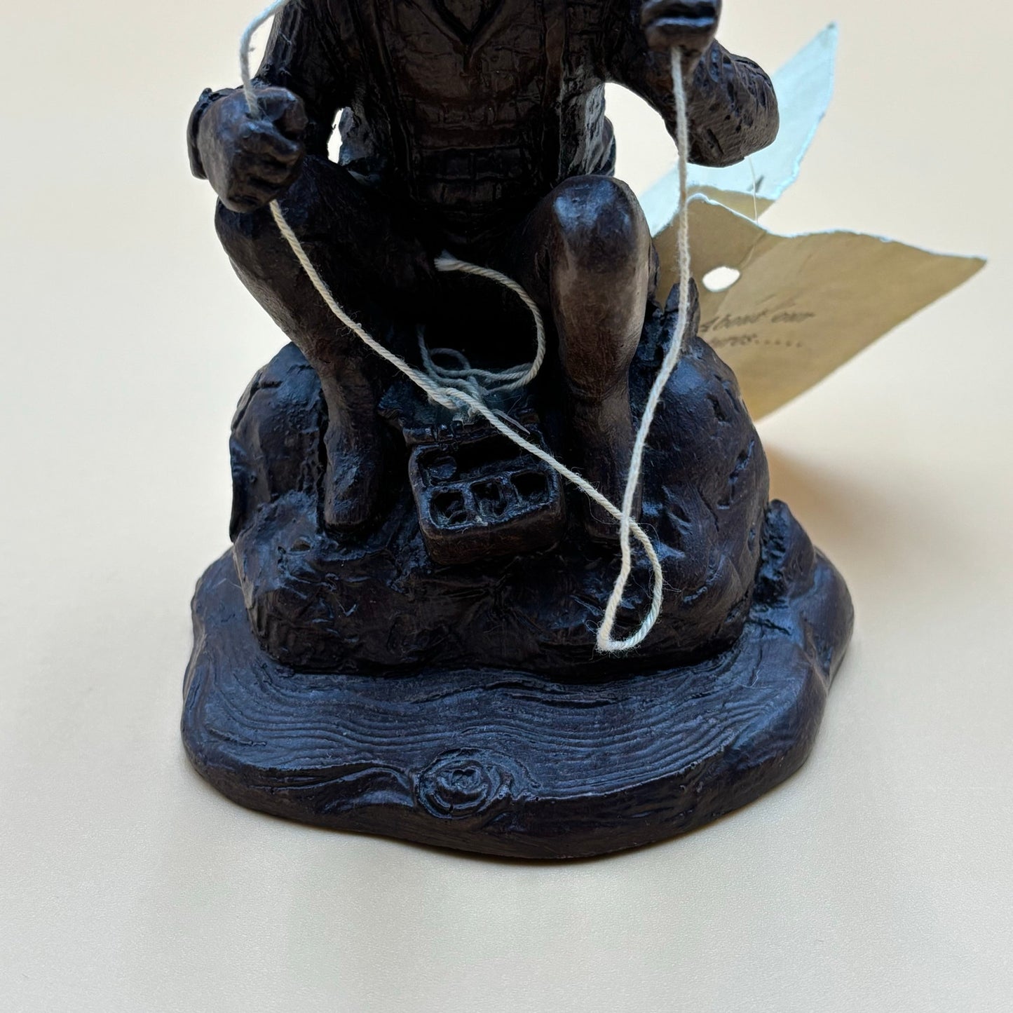 Vintage 1988 Design Gifts Fisherman Sculpture - Pecan & Walnut Shell Art