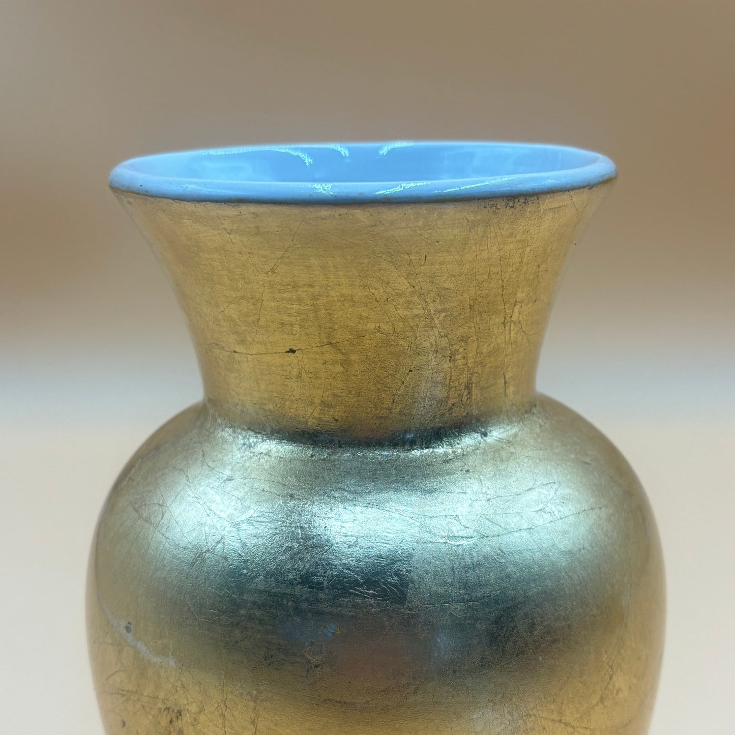 Gold Metallic Ceramic Vase with White Interior - Teleflora Gift