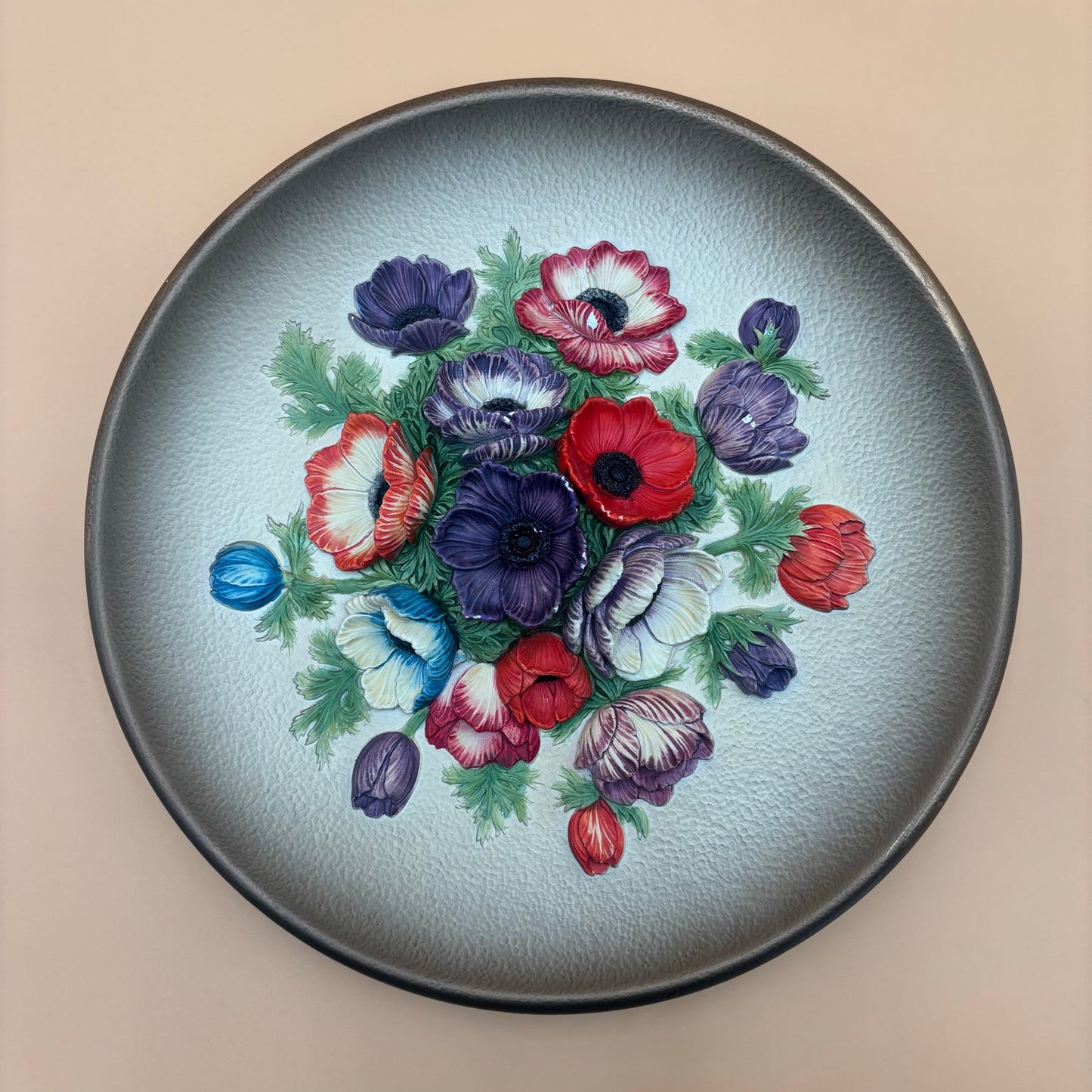 Vintage 1959 Bossons Congleton England Anemone Wall Plaque