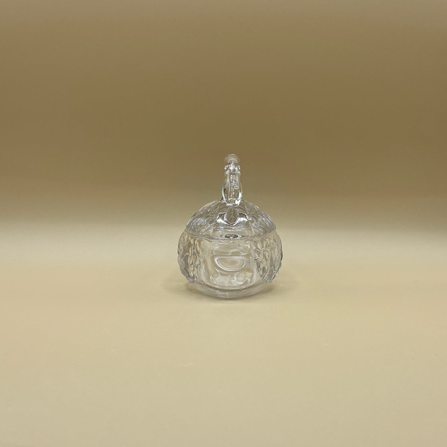 Crystal Swan Trinket Dish with Lid - Clear Glass Box