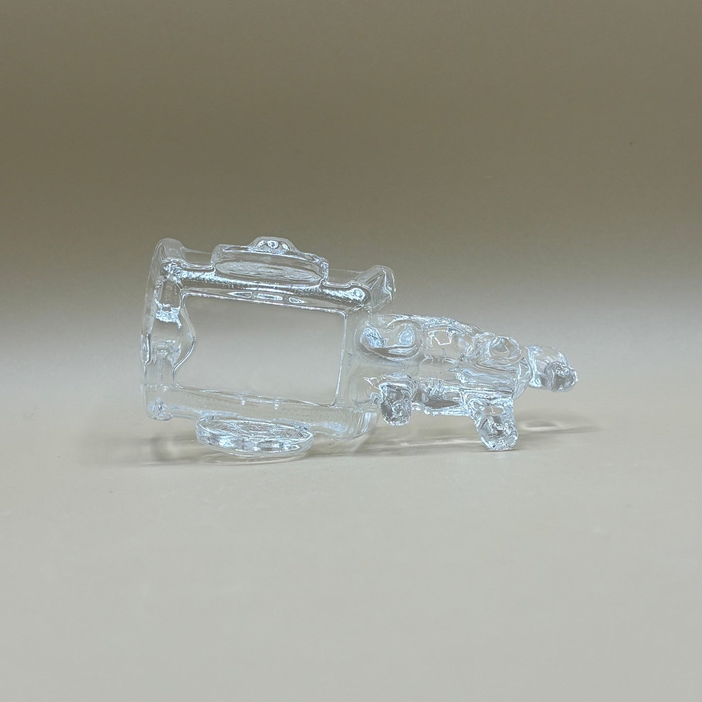 VTG Clear Glass Donkey Cart - Candy or Trinket Dish 4.5" Long