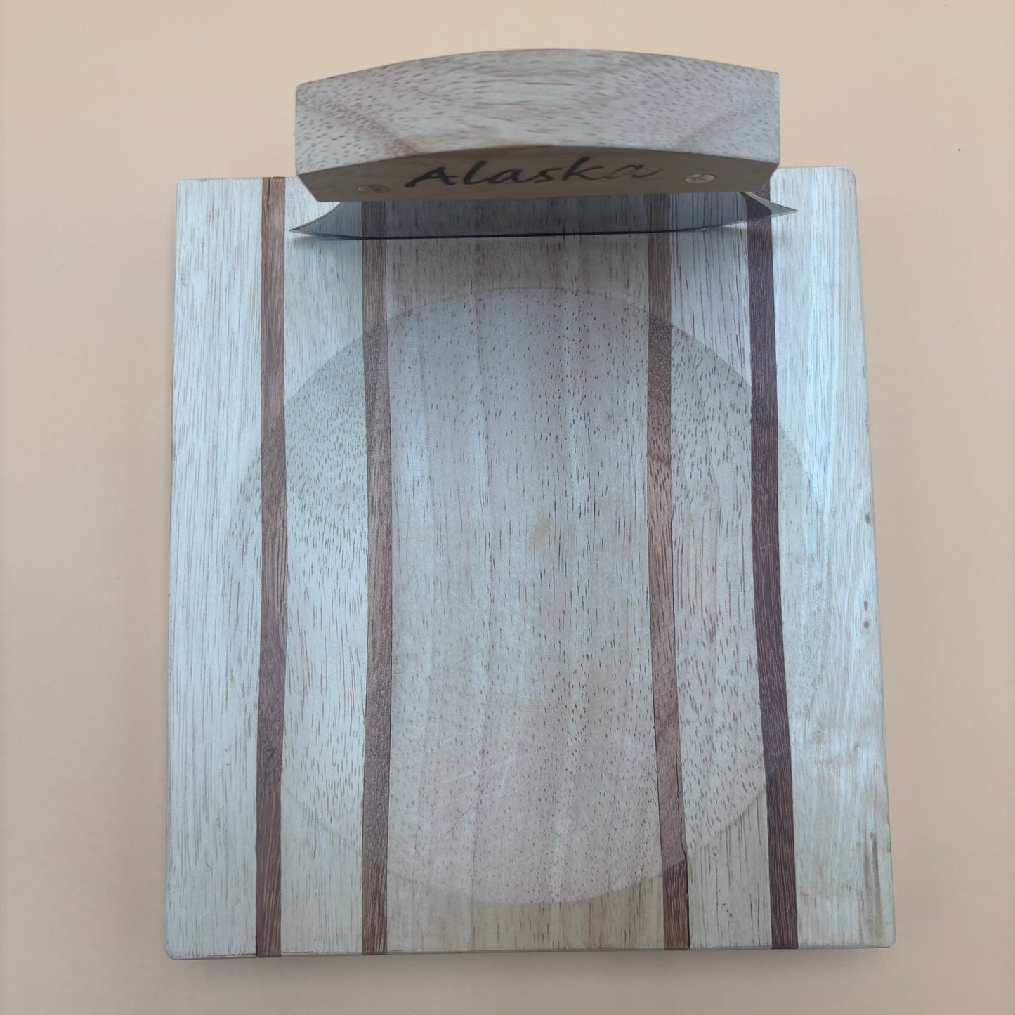 Vintage Alaska Ulu Knife Cutting Board - Traditional Kitchen Tool